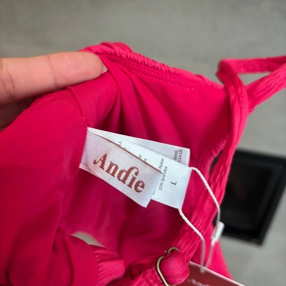 NWT Andie The Maui Bikini Top & The High Rise Bikini Bottom, Size L